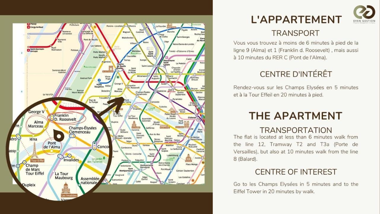 Champs Elysees!Montaigne, New Luxurious 6Pers Flat Paris Exteriör bild